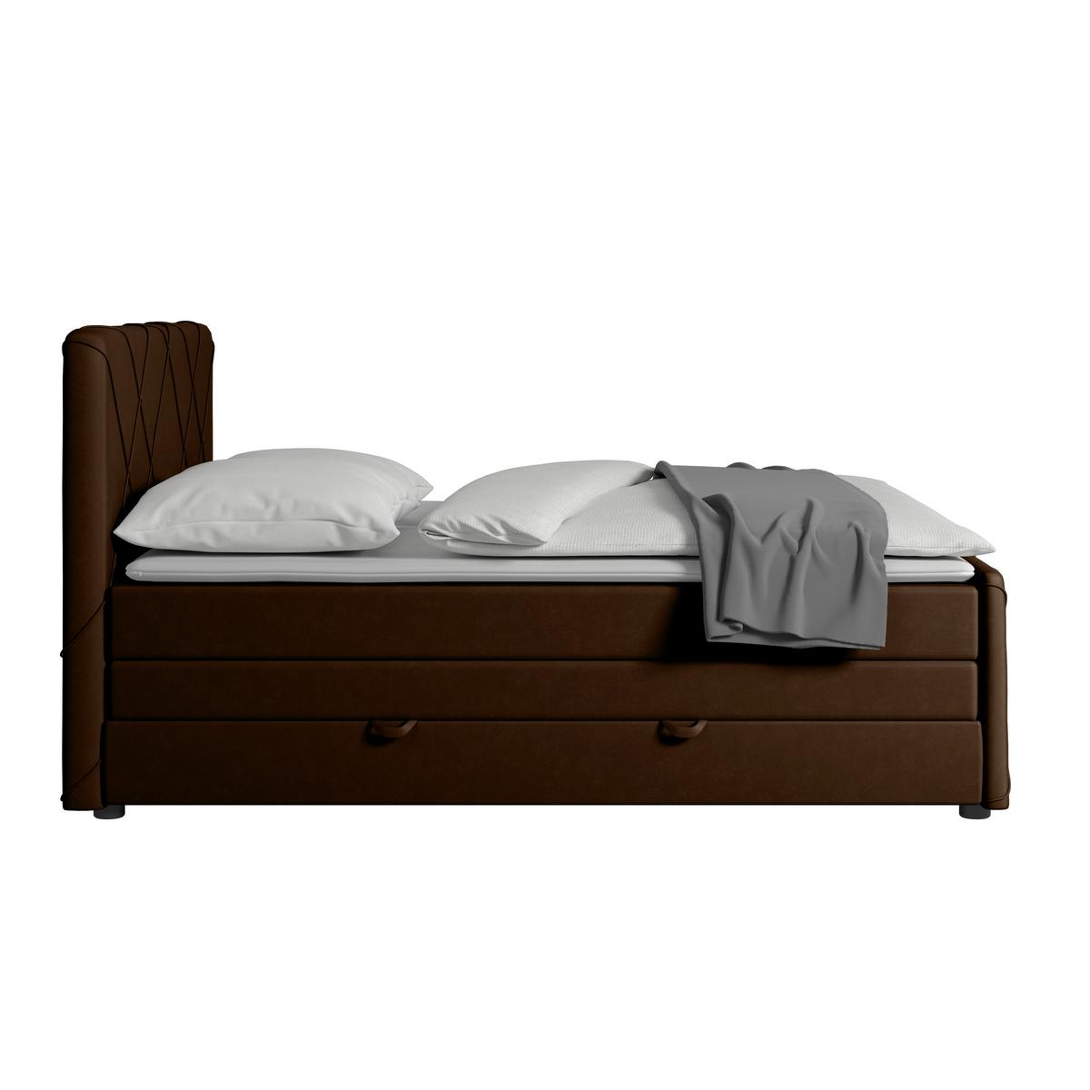 Boxspringbett mit Bettkasten Cordoba 180x200 cm Braun - Schwarz/Braun, MODERN, Holz/Textil (180/200cm) - MID.YOU