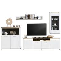 Wohnkombination Modern 4 Tlg. Mit Led Alassio 2, Weiß/matera - MODERN (312,6/200/40,5cm) - Luca Bessoni