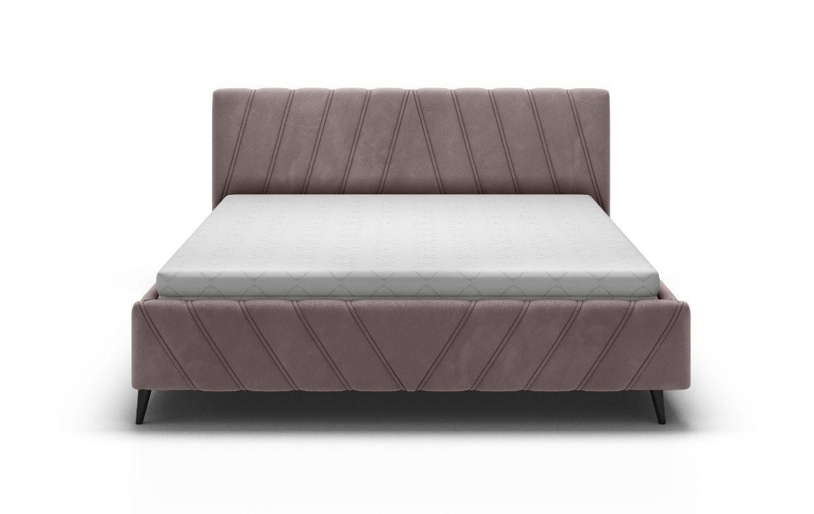 Čalouněná postel Melli 140x200 cm - černá/fialová, Design, dřevo/textil (140/200cm)