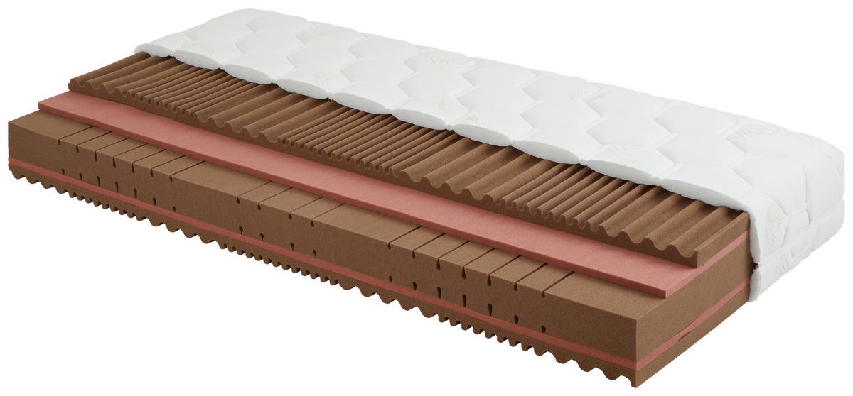 Kaltschaummatratze Ecoluxe Pure 90x200 cm H3 H: 25 cm - Weiß, KONVENTIONELL, Textil (90/200cm) - Ele