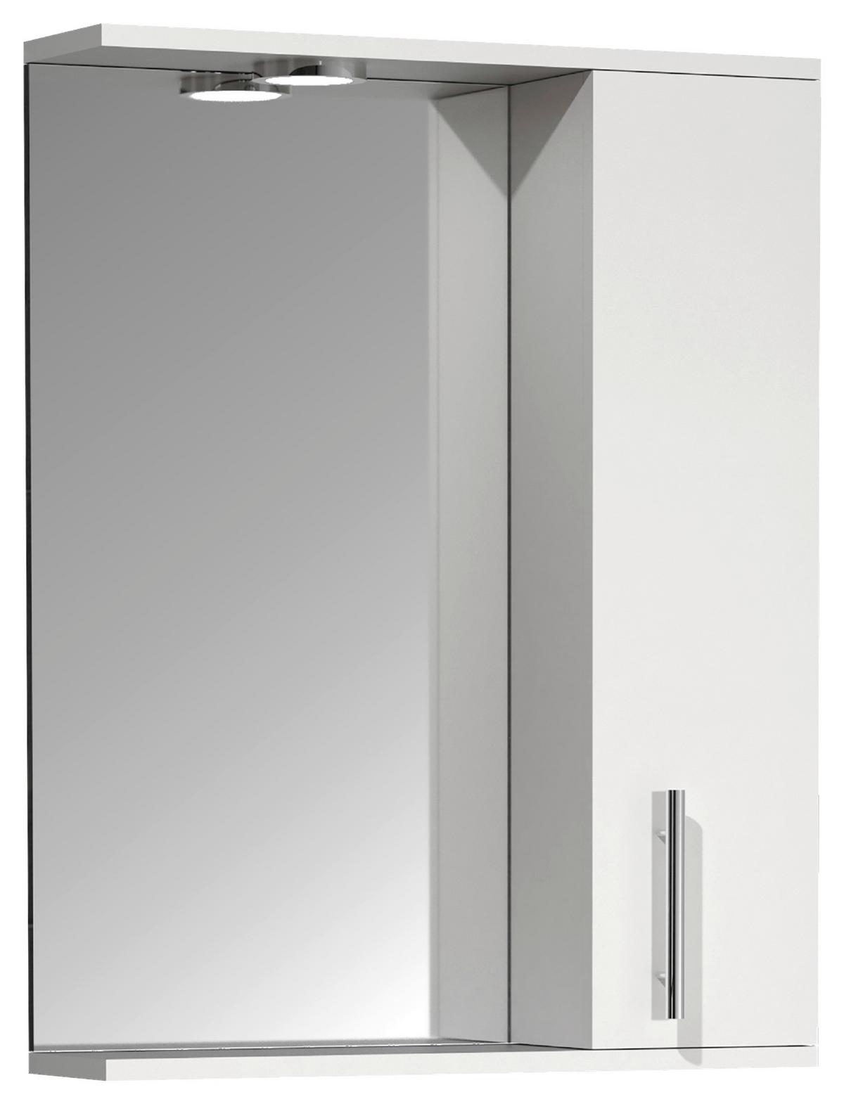 Spiegelschrank Lisalo L - Weiß, MODERN, Glas/Holzwerkstoff (55/71/14cm) - MID.YOU