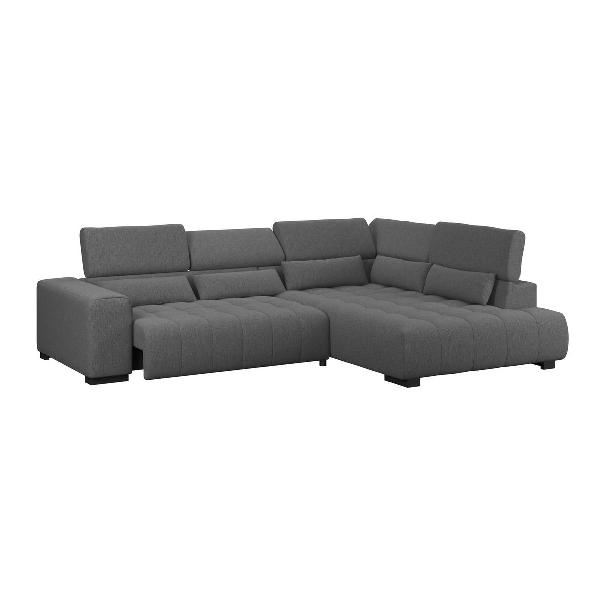 Ecksofa Matera Anthrazit S: 311x226cm - Anthrazit/Schwarz, Trend, Textil (311/226cm)