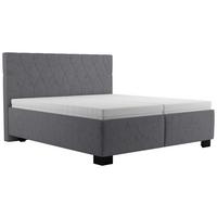Čalúnená posteľ FERAMA 180x200 cm, tmavosivá - čierna/prírodná farba, Modern, drevo/textil (180/200cm)