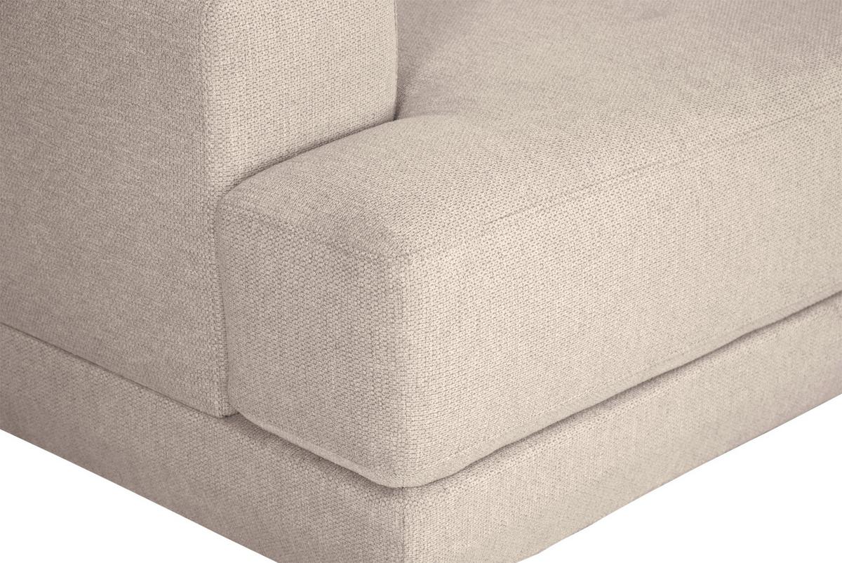 Ecksofa Frans Beige S: 204 cm - Beige/Schwarz, Design, Textil (204/293cm) - MID.YOU