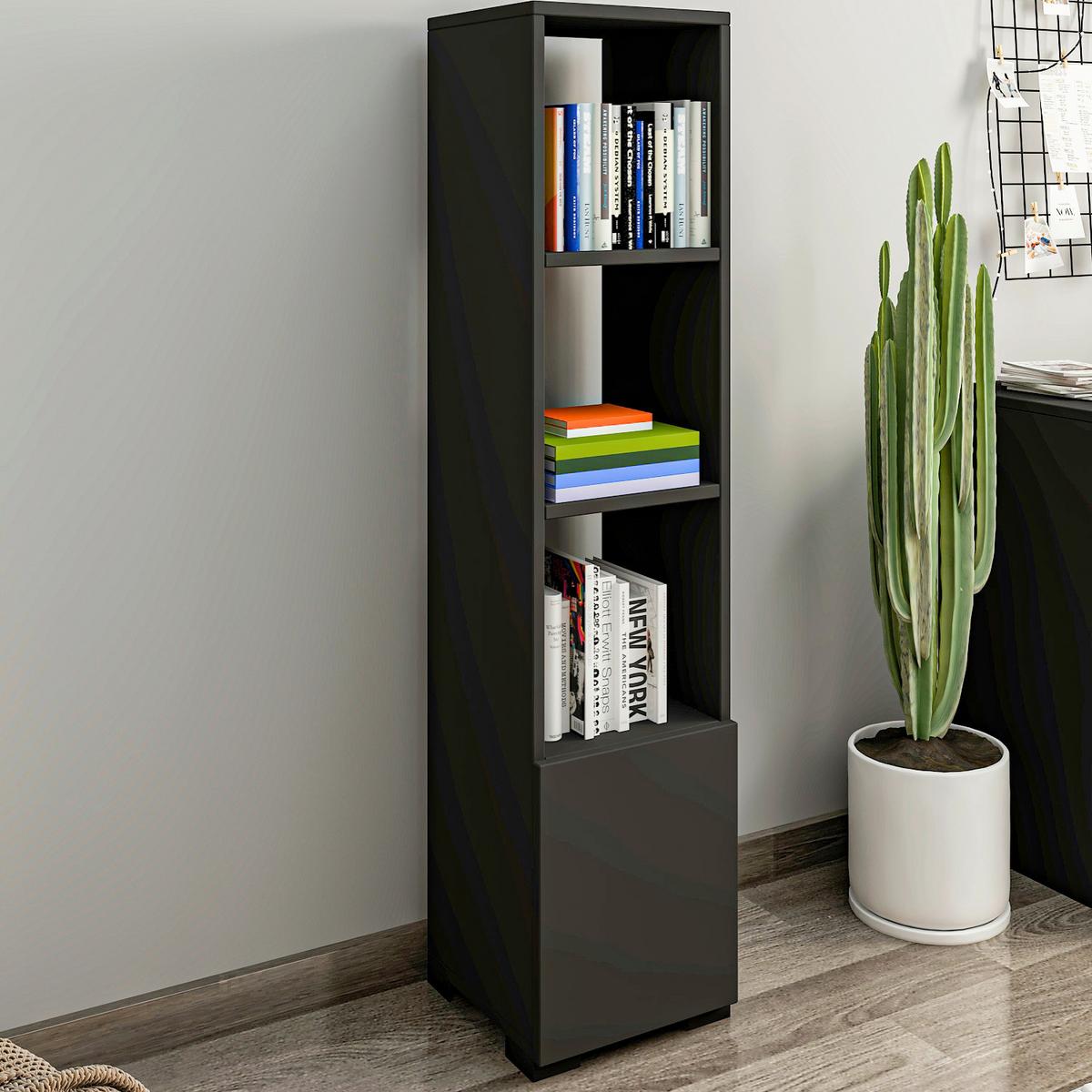 Regal Kuzey Anthrazit B: 31cm - Anthrazit, Design, Holzwerkstoff (31/136/30cm) - Livetastic