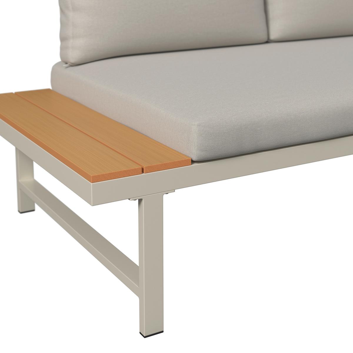 Loungegarnitur Palermo - Naturfarben/Grau, MODERN, Kunststoff/Textil (219/148cm) - Beldano