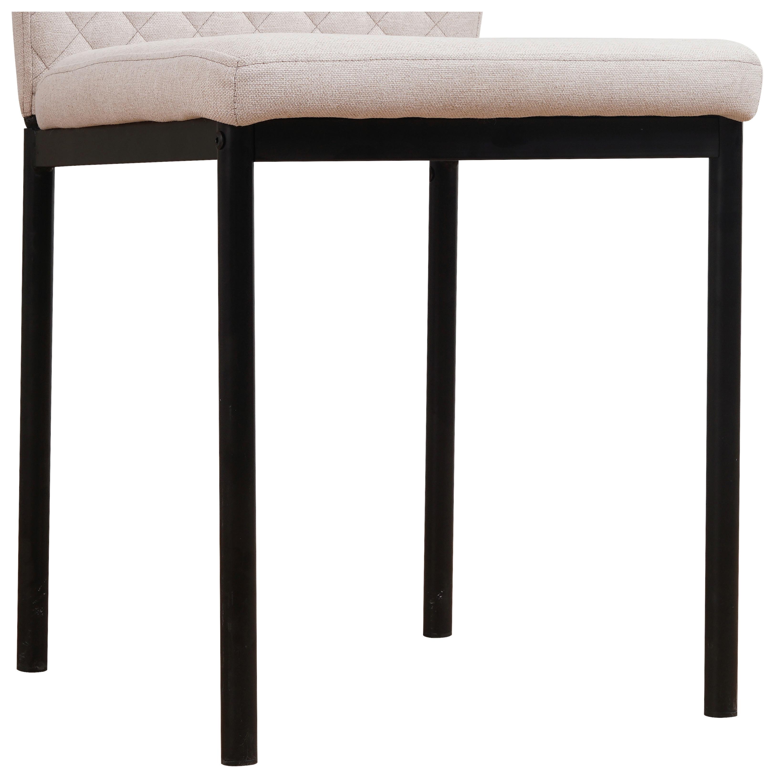 Židle MIA -CENOVÝ TRHÁK- - černá/béžová, Basics, kov/textil (44/90/56cm) - Based