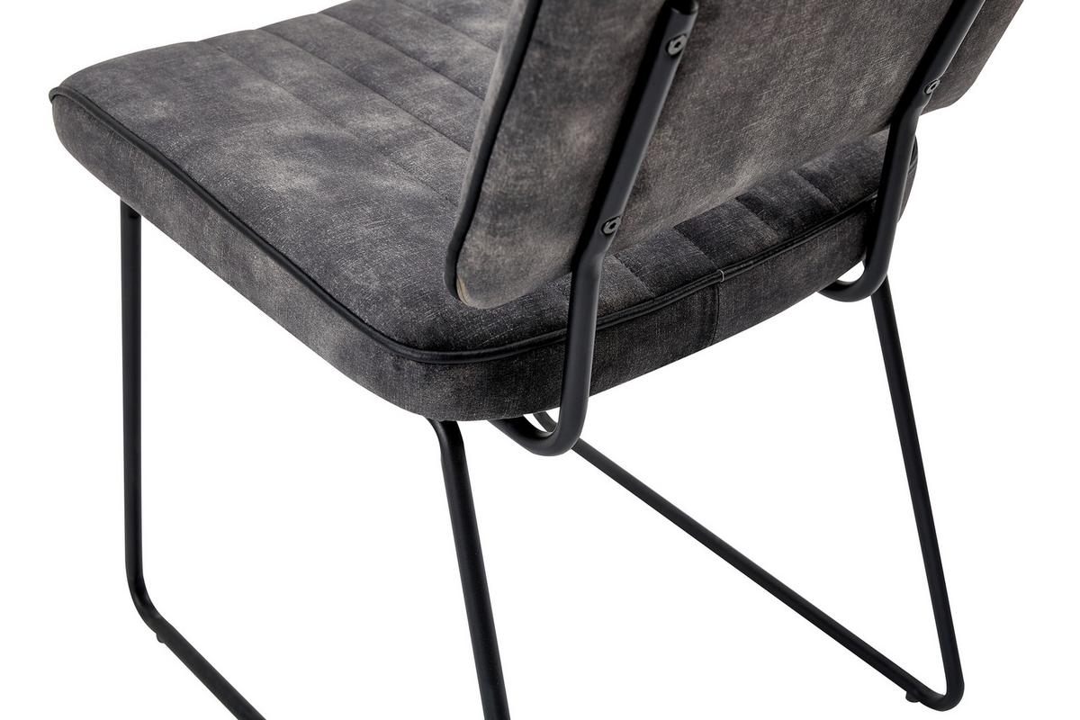 Stuhl-set Liam - Anthrazit/Schwarz, MODERN, Textil/Metall (45/83/61cm) - MID.YOU