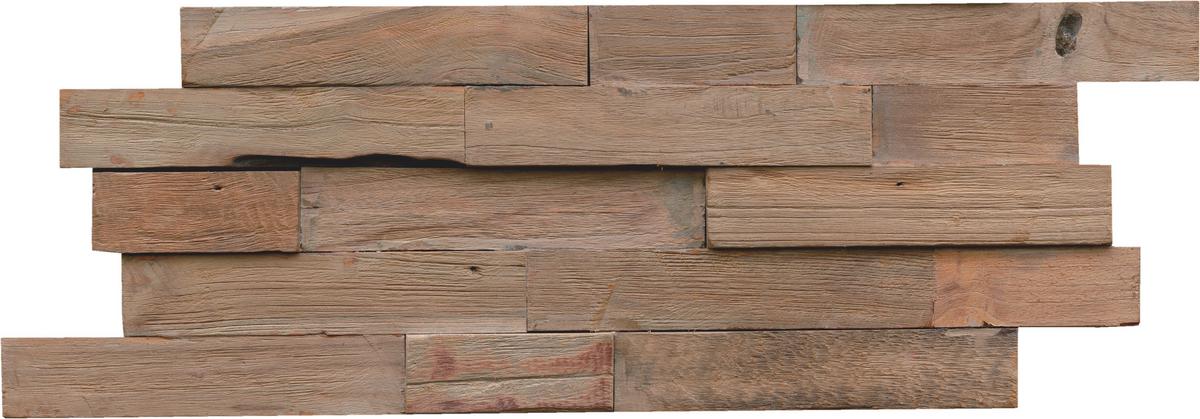 Wandverkleidung Fsc Teak Recl. Gun Smoked - Hellbraun, Basics, Holz (50/20/2cm)