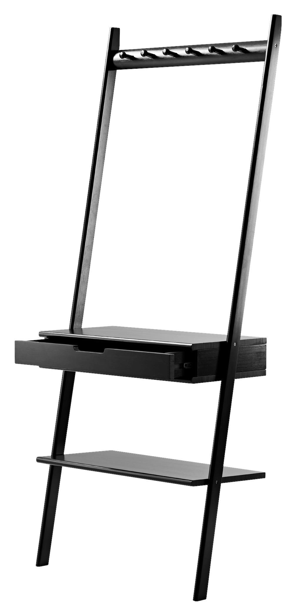 GARDEROBENPANEEL NOBLE WANDSTÄNDER - Schwarz, Natur, Holz (70/180/35cm) - MID.YOU
