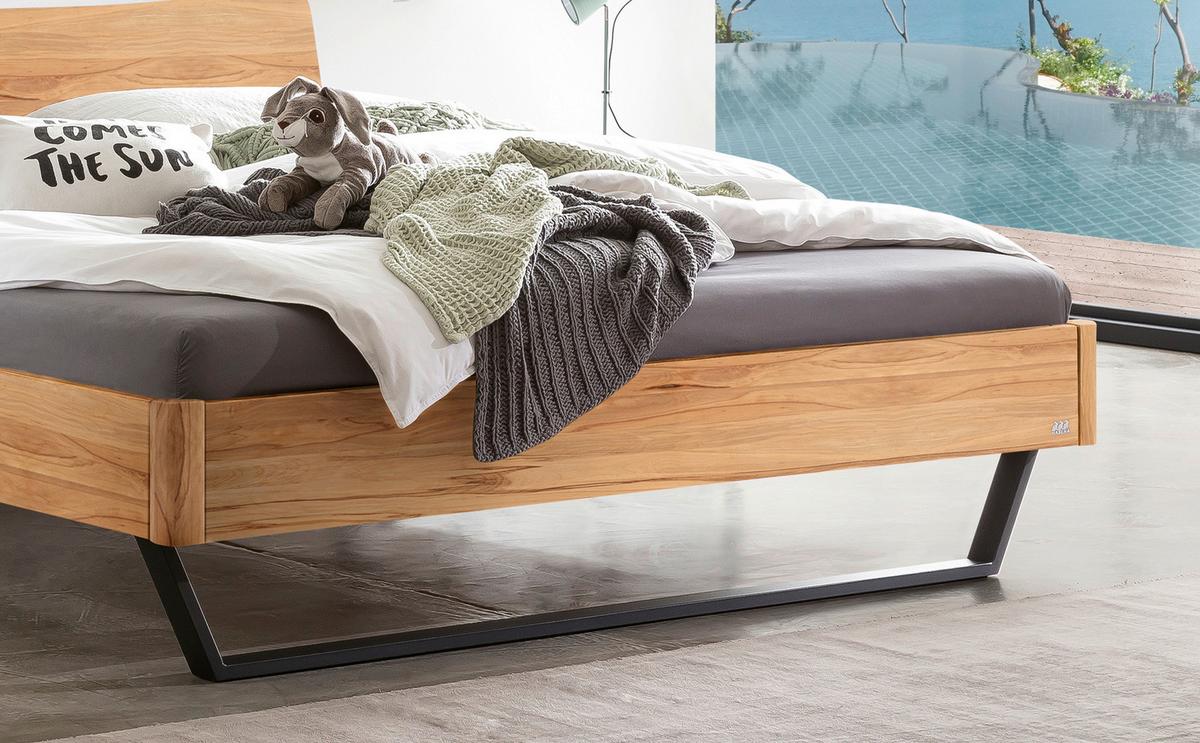 Bett Tresali Buchefarben 140x200 Cm - Anthrazit/Buchefarben, MODERN, Holz (140/200cm) - Hasena