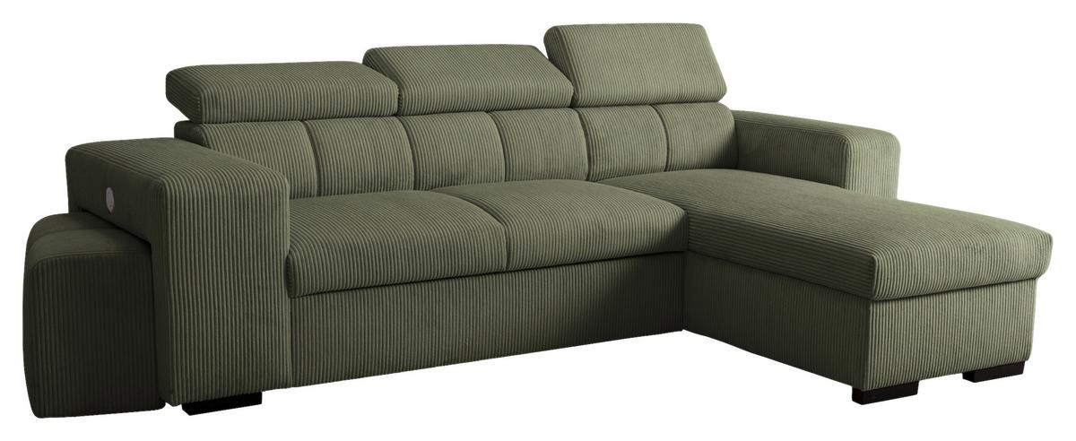 Ecksofa Sirius M olivgrün, 251x165cm - Olivgrün, KONVENTIONELL, Holz/Holzwerkstoff (251/165cm)