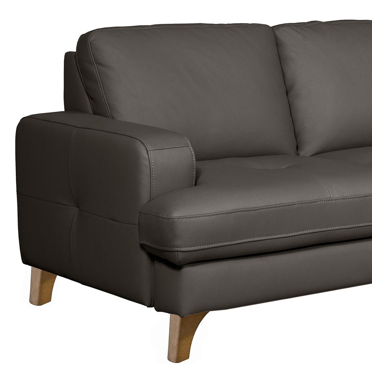 Ecksofa Fargo Dunkelbraun B: 234x190 Cm - Dunkelbraun/Buchefarben, Design, Leder/Textil (234/190cm) - Livetastic