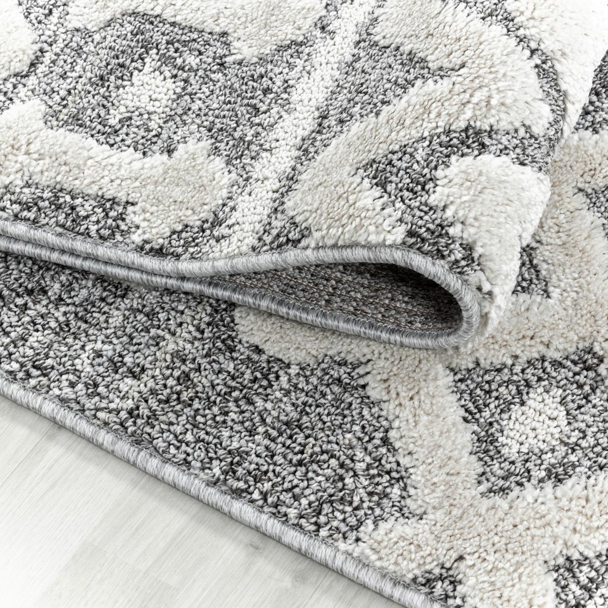 Läufer Teppich Grau/ Weiß Pisa 80x250 cm - Grau, KONVENTIONELL, Textil (80/250cm)