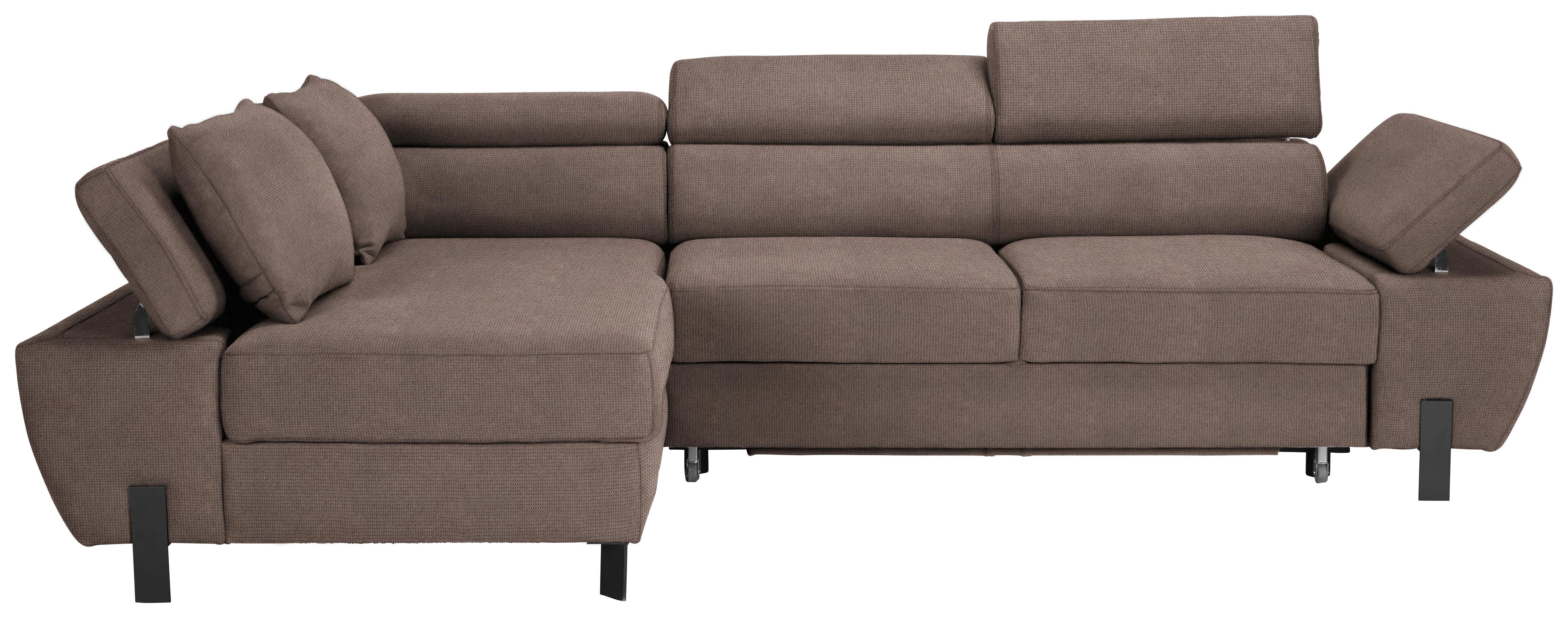 Rohová sedačka MILNA, ľavá, sivohnedá - čierna/taupe, Modern, kov/textil (189/277cm) - Mömax