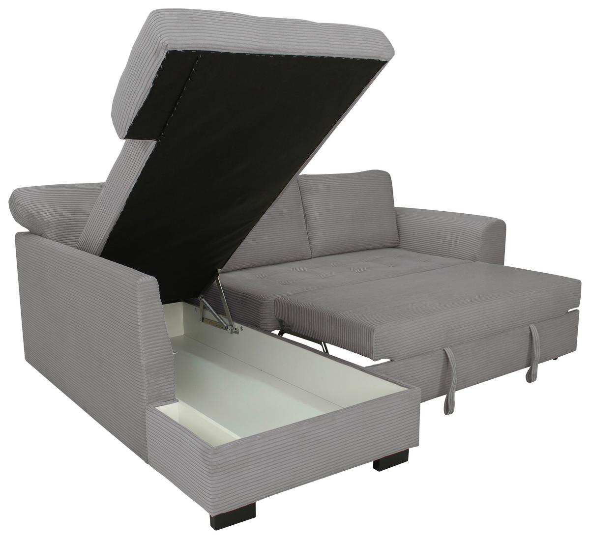 Ecksofa John Grau S: 178x239 cm - Schwarz/Grau, Trend, Textil (178/239cm)