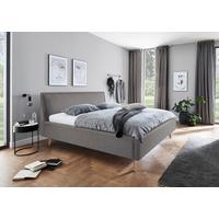 Polsterbett Frieda 180x200cm Hellgrau, inkl. Bettkasten - Eichefarben/Hellgrau, KONVENTIONELL, Holz/Textil (180/200cm) - Livetastic