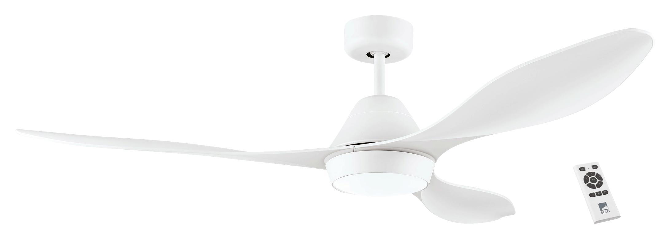 Deckenventilator Antibes - Weiß, MODERN, Kunststoff/Metall (132/33cm)