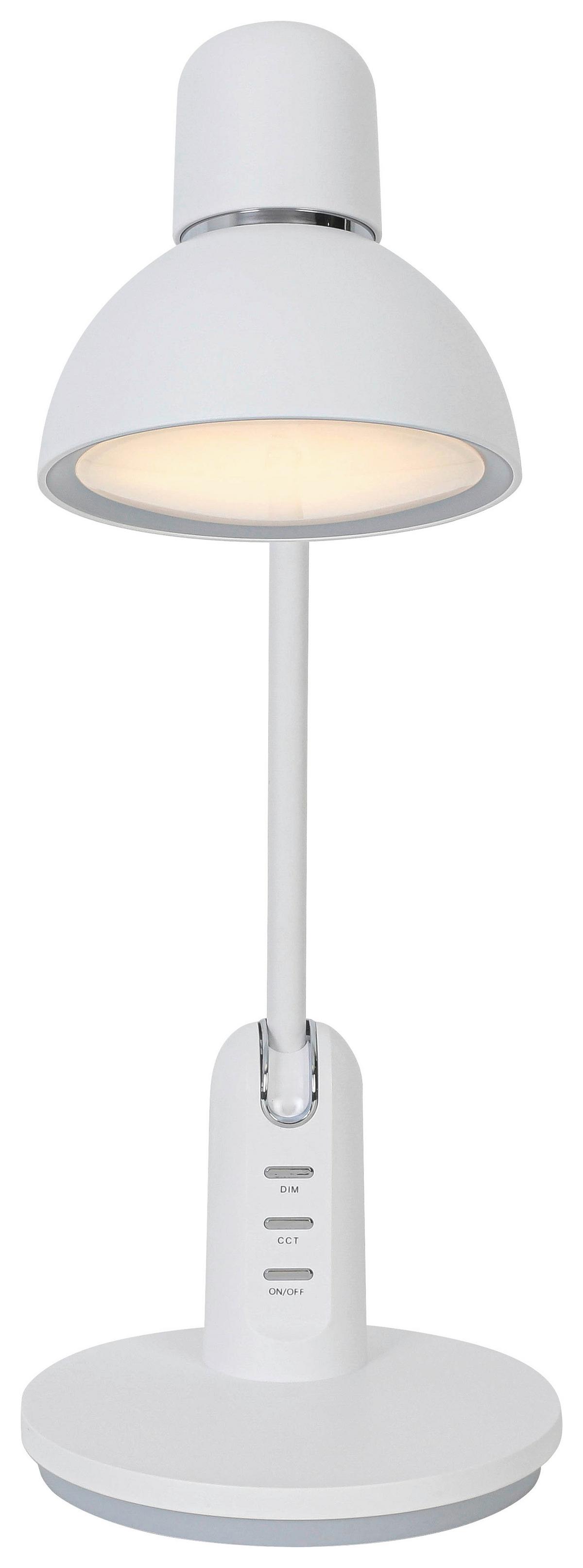 Led-schreibtischleuchte Luana - Chromfarben/Weiß, MODERN, Kunststoff (23,9/16,4/46,7cm) - Luca Bessoni