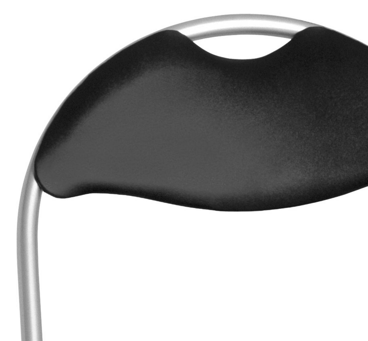 Klappstuhl Shake Stahl, Lederlook - Schwarz, MODERN, Kunststoff/Metall (44/80/47cm)