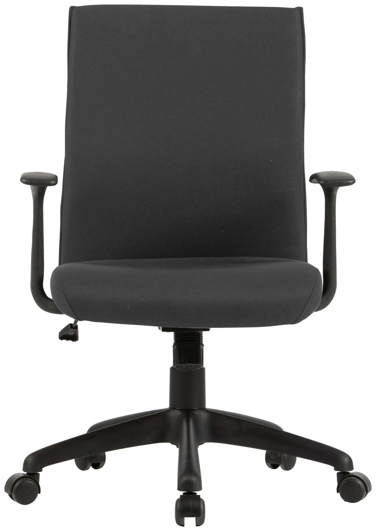 Bürostuhl Rocket Mit Armstützen Schwarz Bis 110 Kg - Schwarz, MODERN, Kunststoff/Textil (56/92,5-100,5/61,5cm) - MID.YOU