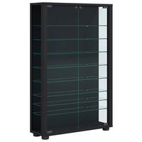 Vitrine Lumo Mini Schwarz - Transparent/Schwarz, Design, Glas/Holzwerkstoff (59/90/18cm) - MID.YOU