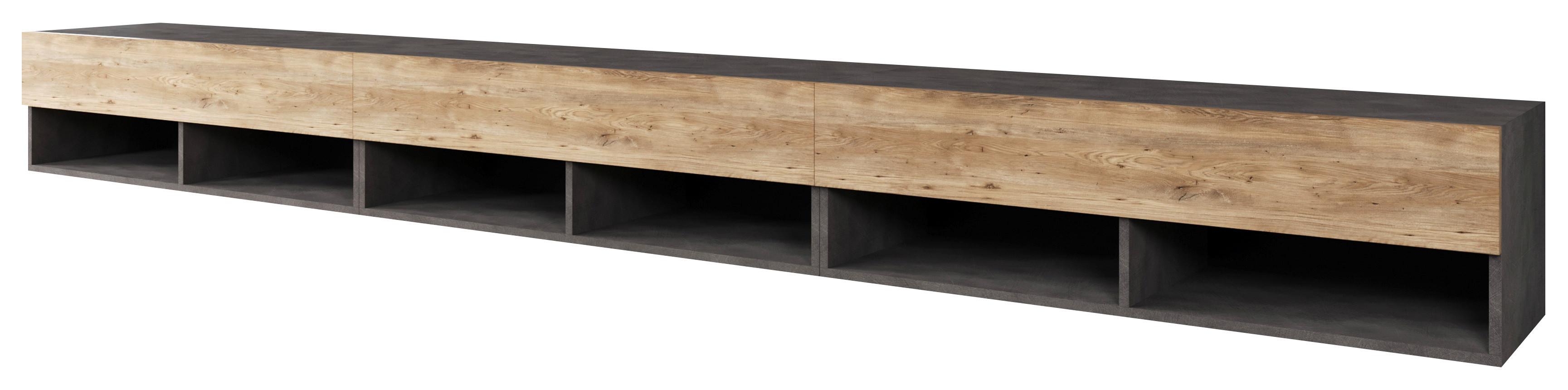 Lowboard A300 Anthrazit- Kastanienfarben B: 300 cm - Kastanienfarben/Anthrazit, Trend, Holzwerkstoff (300/30/31cm) - P & B