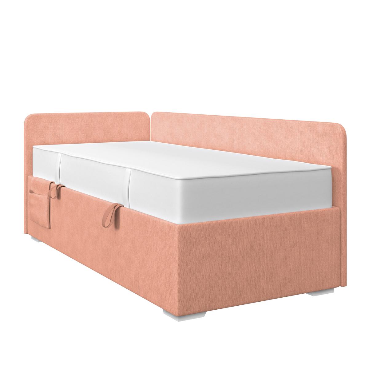 Kárpitozott Ágy Remi 90/200cm - sárgabarack/ezüstszínű, Modern, textil/fa (90/200cm)