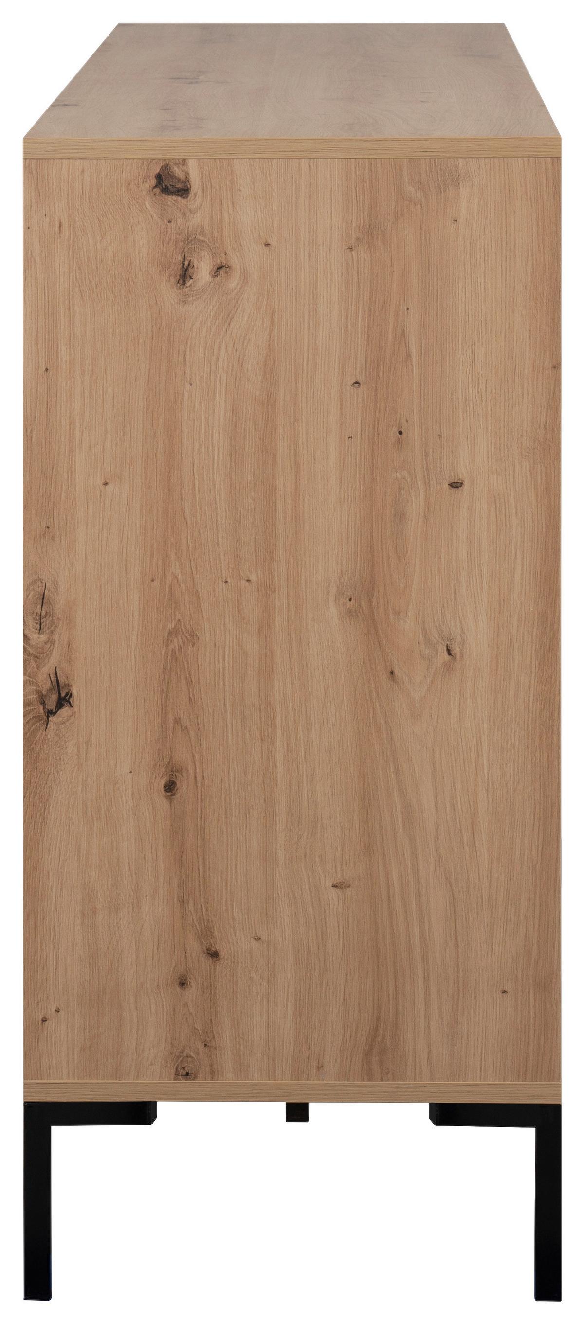 Sideboard 150cm Korsika Eiche Artisan Dekor - Schwarz/Eiche Artisan, Design, Holzwerkstoff (170/87/40cm) - MID.YOU
