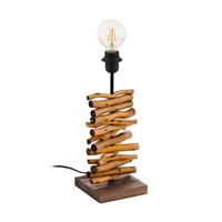 Leuchtenfuß 49754_seahouse - Schwarz/Braun, Natur, Holz/Metall (15/15/40cm) - Eglo