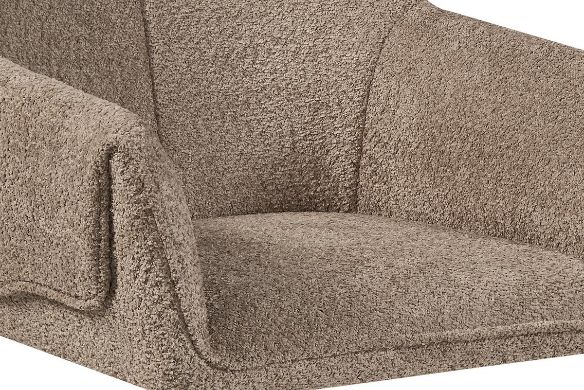 Armlehnstuhl Dian Taupe Gepolstert - Taupe, MODERN, Holz/Textil (60/86,5/63,5cm) - Kayoom
