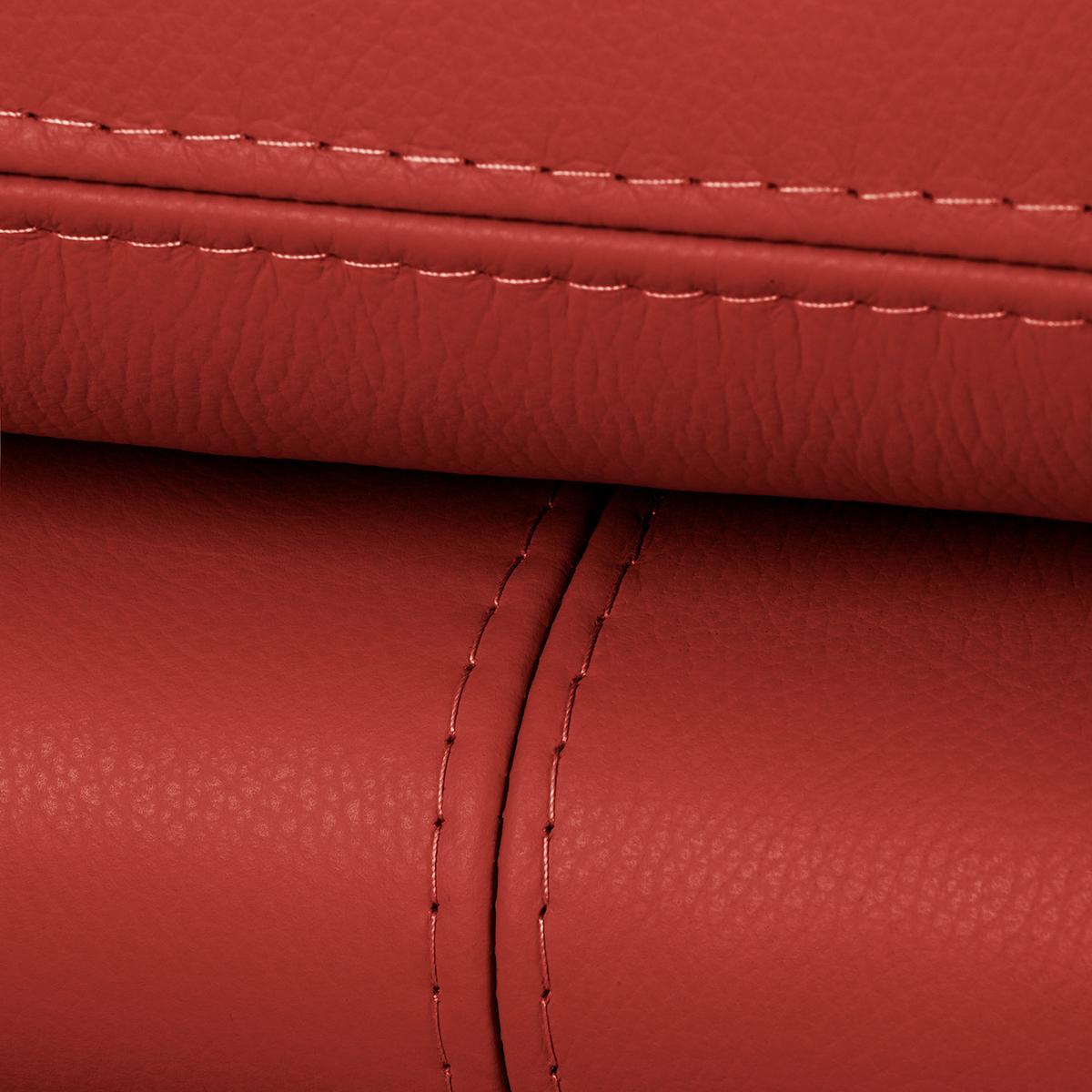 2-Sitzer-Sofa Comodo Echtleder Rot B: 164 cm - Silberfarben/Rot, Design, Leder (164/90/88cm) - Livetastic