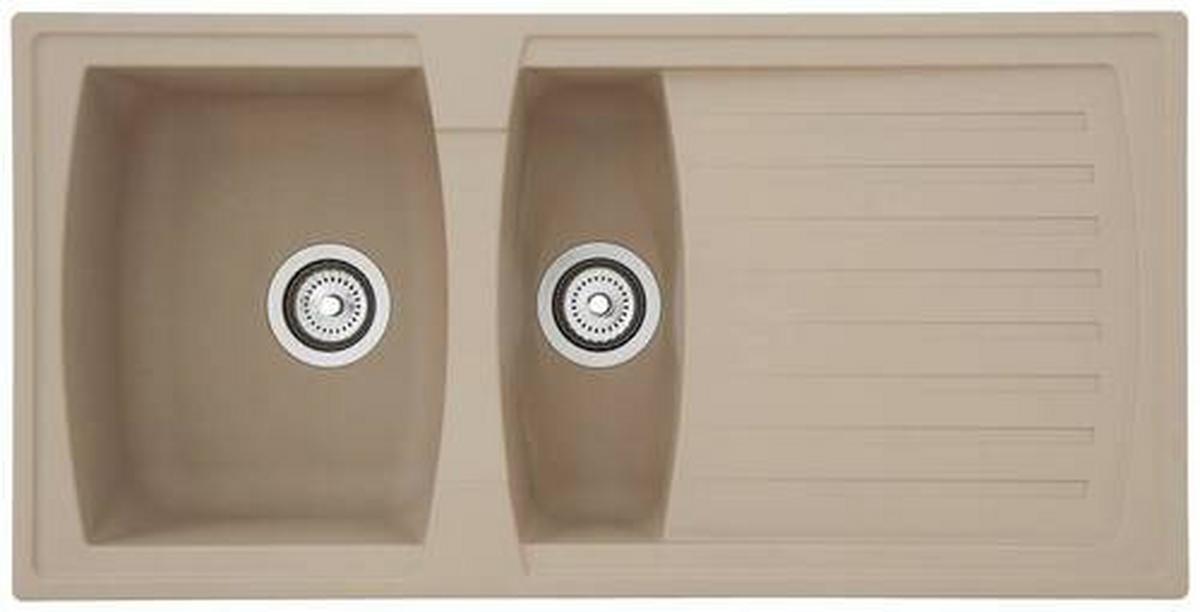 Spüle Respekta Boston Kunststein Bxt: 100x50 cm - Beige, Trend, Glas/Kunststoff (100/20/50cm) - Respekta