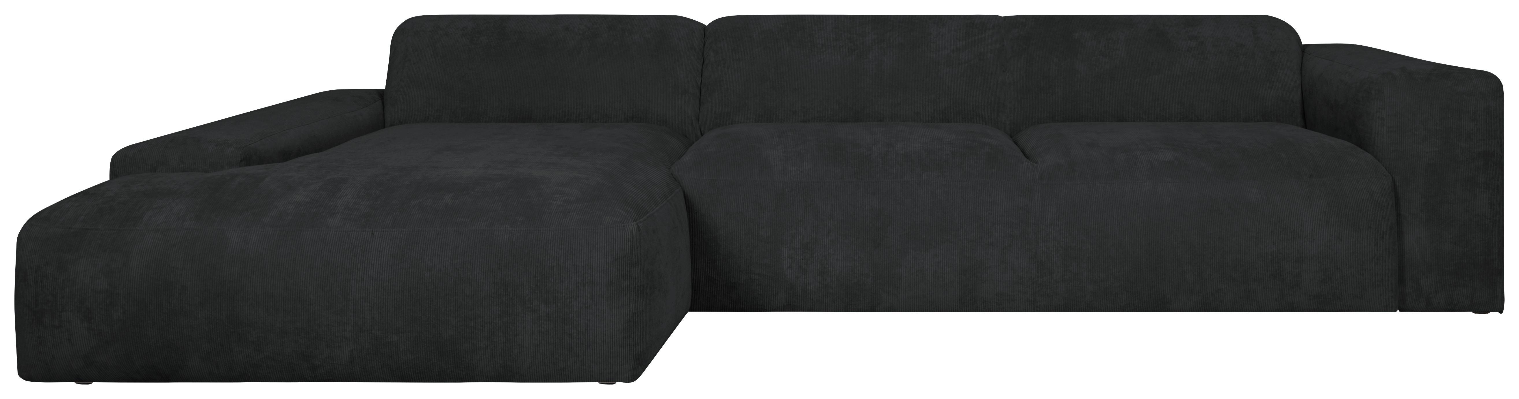 ECKSOFA Hannah Schwarz 343cm - Schwarz, Design, Textil (170/343cm) - MID.YOU