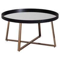 Konferenční stůl černý/zlatý - černá/barvy zlata, Design, kov/sklo (78/78/42,5cm) - MID.YOU