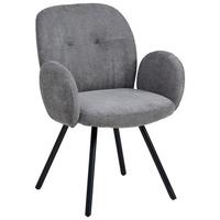 Armlehnstuhl Niklas Grau/schwarz Gepolstert - Schwarz/Grau, LIFESTYLE, Holz/Textil (60/87/65cm) - Livetastic