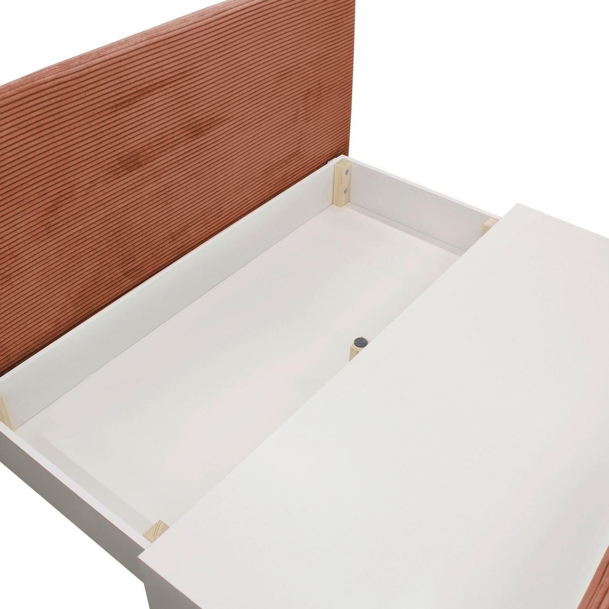 2-sitzer-sofa Yellow Mit Schlaffunktion Koralle Cord - Koralle/Schwarz, Design, Textil (154/93/85cm) - MID.YOU