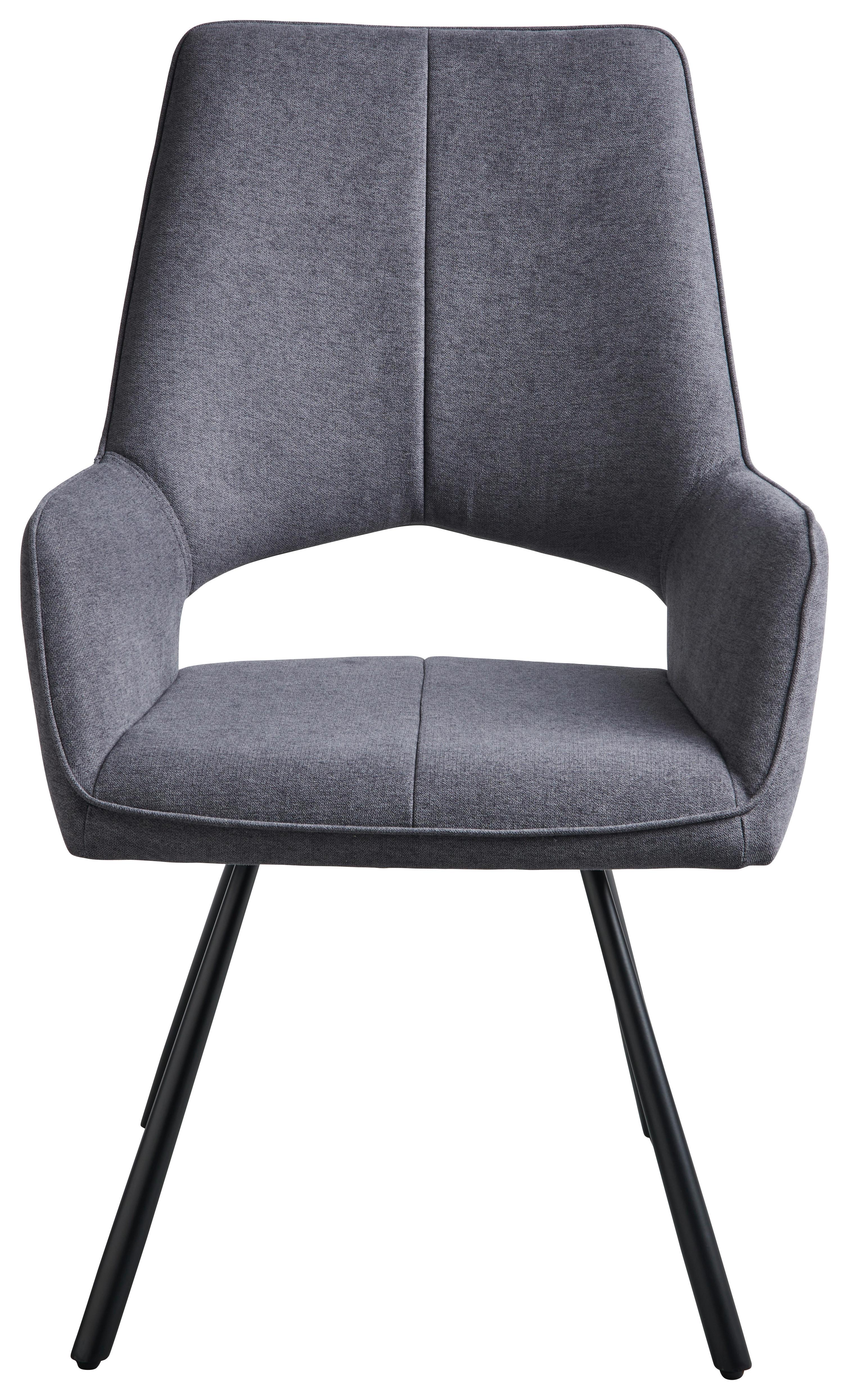 Čtyřnohá Židle Beatrice Ii - šedá/černá, Moderní, kov/textil (60/93/65cm)
