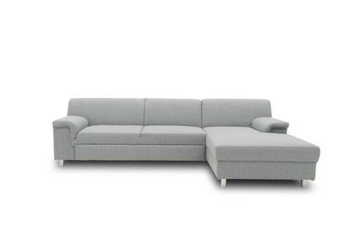 Ecksofa Jamie Rücken Echt Silberfarben Webstoff - Chromfarben/Silberfarben, KONVENTIONELL, Textil (251/150cm) - MID.YOU