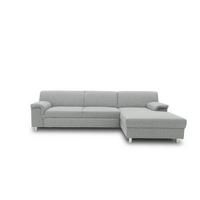 Ecksofa Jamie Rücken Echt Silberfarben Webstoff - Chromfarben/Silberfarben, KONVENTIONELL, Textil (251/150cm) - MID.YOU