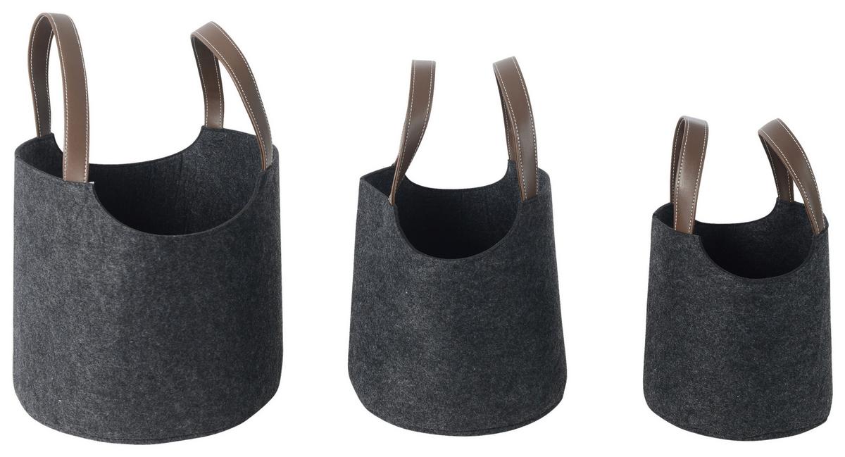 Korbset Malia - Dunkelgrau, KONVENTIONELL, Kunststoff/Textil - James Wood