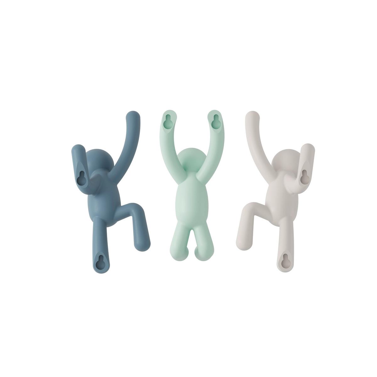 Háčky sada 3 ks barevná - vícebarevná, Moderní, plast (7/18/8cm) - Mömax
