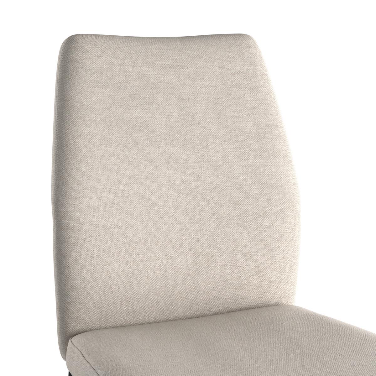 Vierfußstuhl Augusta Webstoff Beige - Beige/Schwarz, MODERN, Textil/Metall (45/87/55cm) - Kela