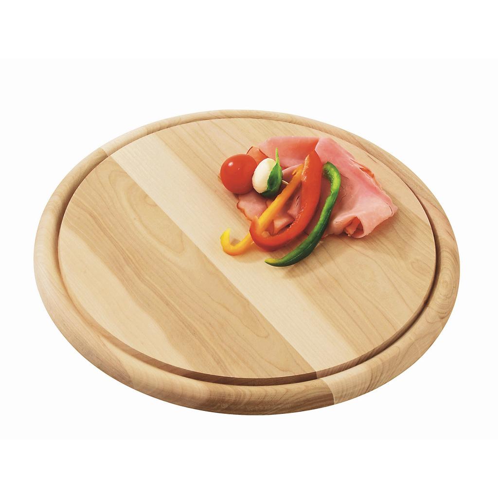 Schneidebrett Rund aus Holz Björn D: 30 cm Mit Saftrille