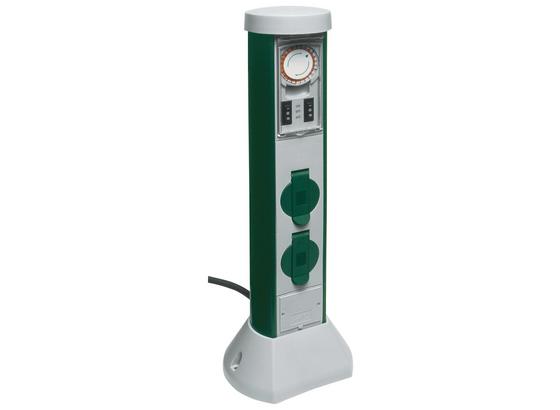 Steckdosenelement Gc 2-f 5m Zuleitung inkl. Uhr - Grau/Grün, KONVENTIONELL, Kunststoff (18,1/51,9/15,9cm) Steckdosenelement Gc 2-f 5m Zuleitung inkl. Uhr - Grau/Grün, KONVENTIONELL, Kunststoff (18,1/51,9/15,9cm)