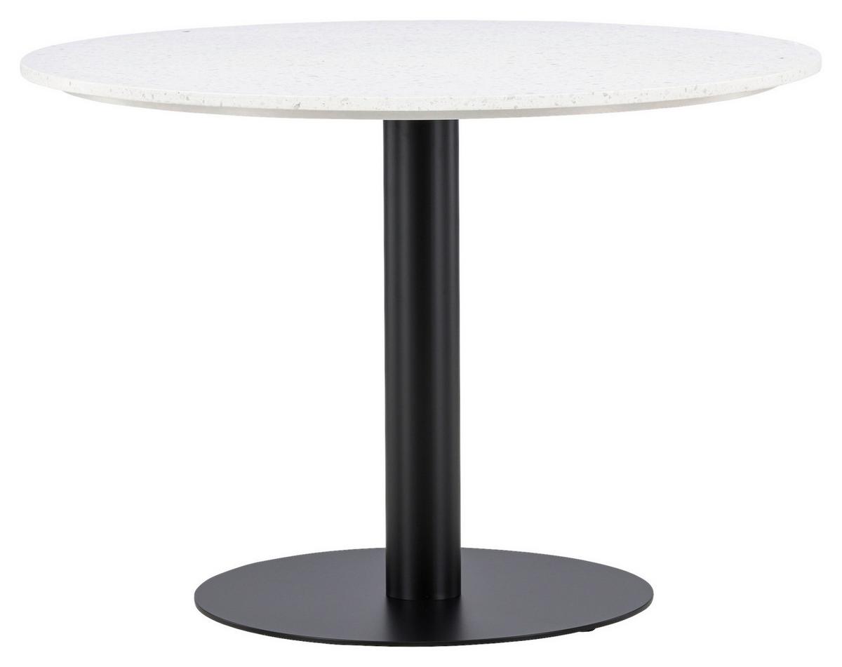 Esstisch Razzia - Schwarz/Weiß, Design, Stein/Metall (106/106/75cm) - Livetastic