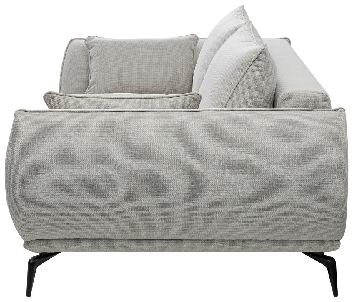 2-Sitzer-Sofa Cavo, Creme B: 208 cm - Creme/Schwarz, MODERN, Textil (208/86/118cm) - MID.YOU