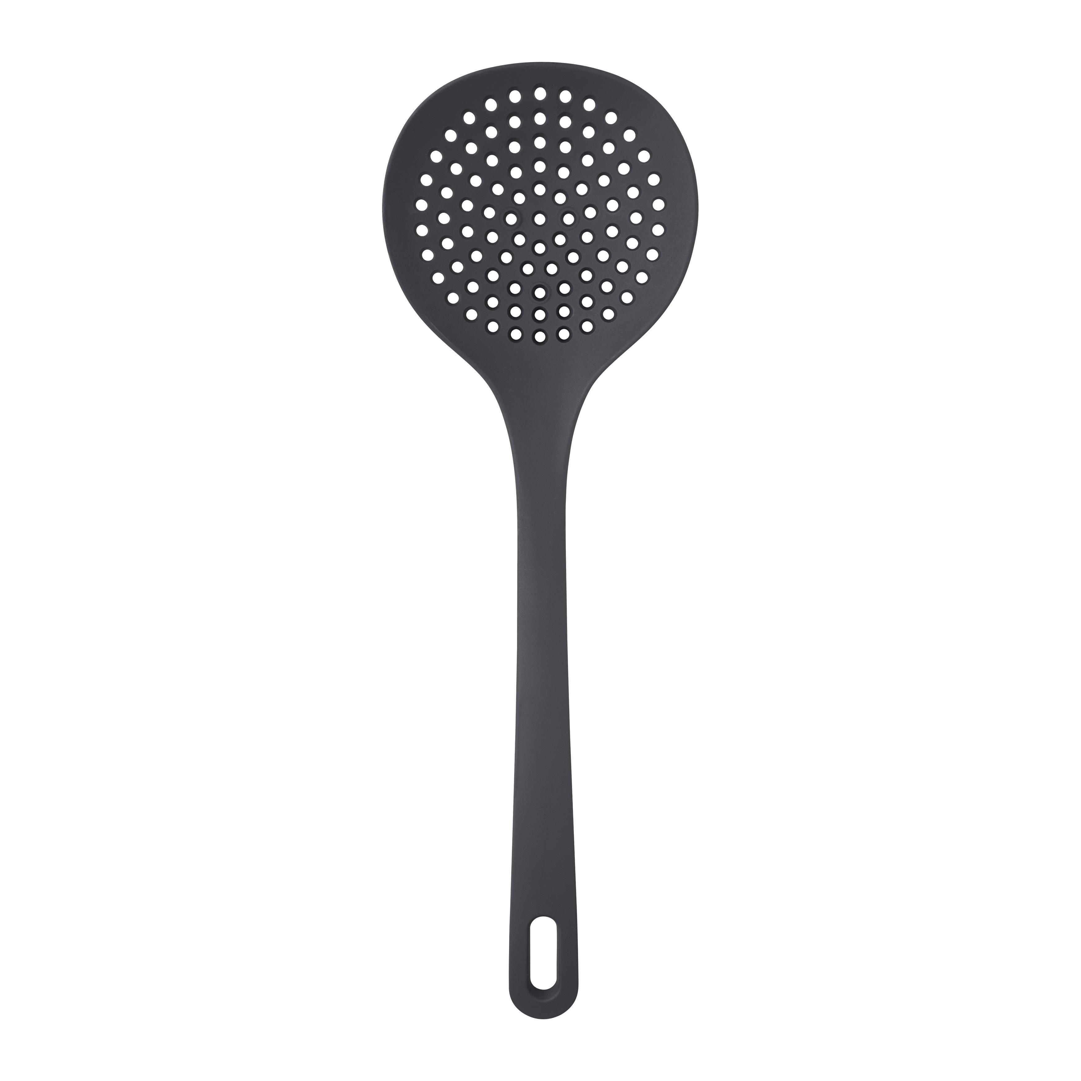 Naberačka s otvormi na cedenie KIKI - tmavosivá, Konventionell, plast (33,5cm) - Mömax