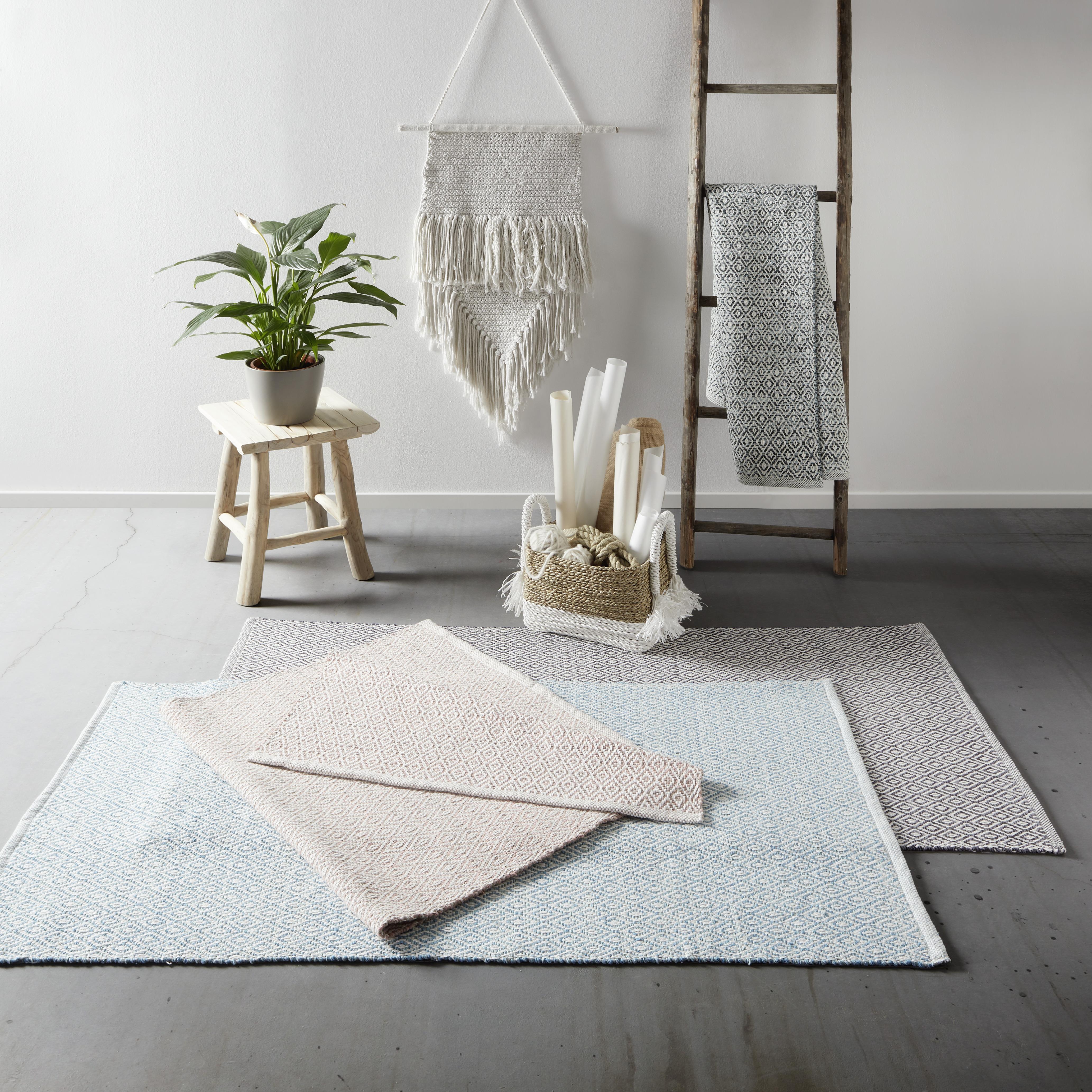 RUČNĚ TKANÝ KOBEREC Carola 2, 80/150cm, modrá - modrá, Basics, textil (80/150cm) - Modern Living