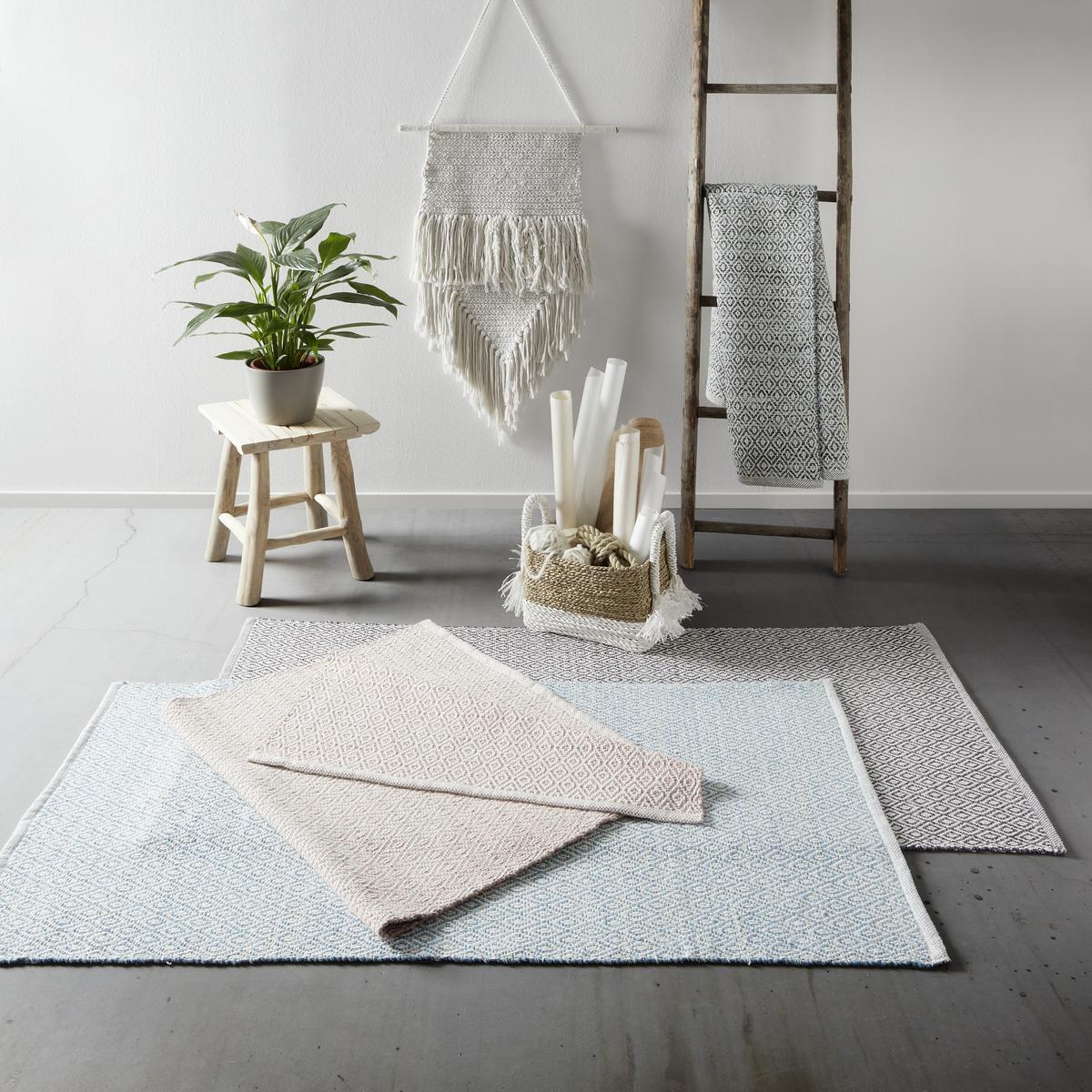 RUČNE TKANÝ KOBEREC Carola 1, 60/120cm, modrá - modrá, Basics, textil (60/120cm) - Modern Living